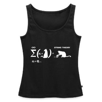 La théorie des cordes de Schrödinger - Débardeur bio Premium Femme - noir - Devant - AI Model Female 172 light (172cm)