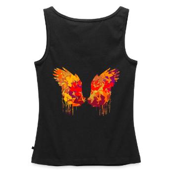ailes d’ange,ailes,aquarelle,automne,ailes d’ange - Débardeur bio Premium Femme - noir - Dos - AI Model Female 172 light (172cm)