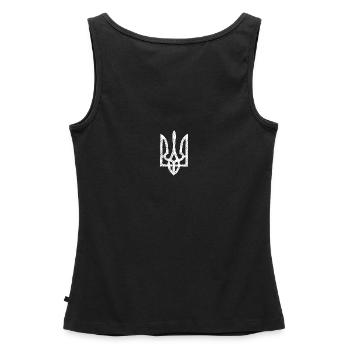 Ukrainian National Symbol _ Trysub _ Vintage Style - Frauen Premium Organic Tank Top - Schwarz - Hinten - AI Model Female 172 light (172cm)
