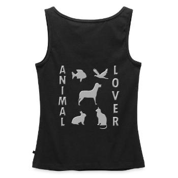 Bien-être animal, Animaux, Amoureux des animaux, Cadeau - Débardeur bio Premium Femme - noir - Dos - AI Model Female 172 light (172cm)