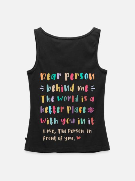 Liebe Person hinter mir - Frauen Premium Organic Tank Top - Schwarz