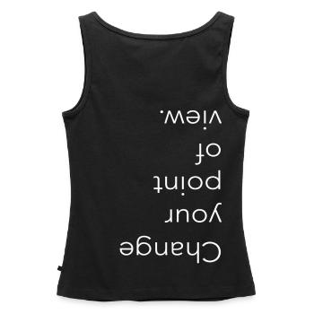 Changez votre point de vue, Typographie - Débardeur bio Premium Femme - noir - Dos - AI Model Female 172 light (172cm)