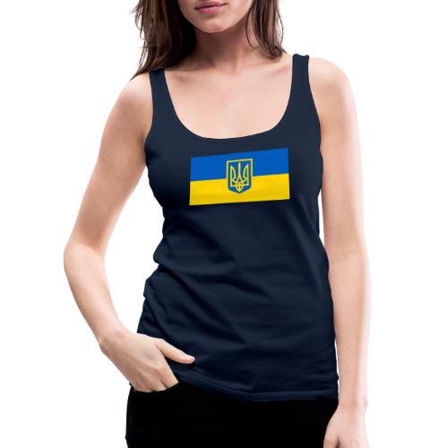 Ukraine Wappen auf Blau Gelb Flagge - Frauen Premium Tank Top