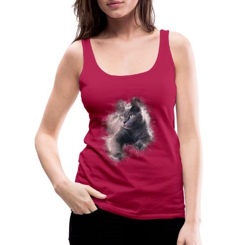 Pintura de acuarela de Chartreux -por- Wyll-Fryd - Camiseta de tirantes premium mujer