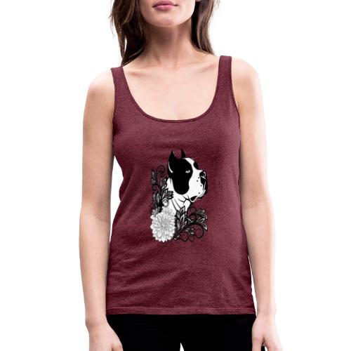 perro con flores - Camiseta de tirantes premium mujer