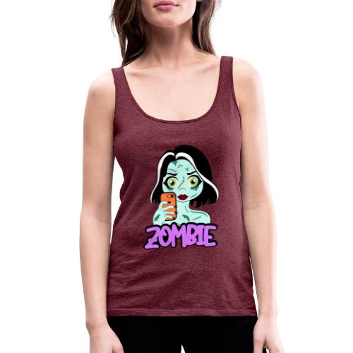 Meisjes zombie met telefoon - Vrouwen Premium tank top