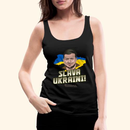 Zelensky Porträt und Slogan Ruhm der Ukraine - Frauen Premium Tank Top