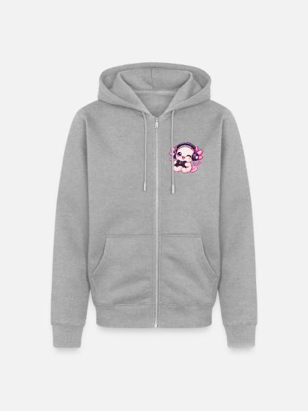 Gaming-Lotl - Unisex Premium Bio Zip Hoodie - Grau meliert
