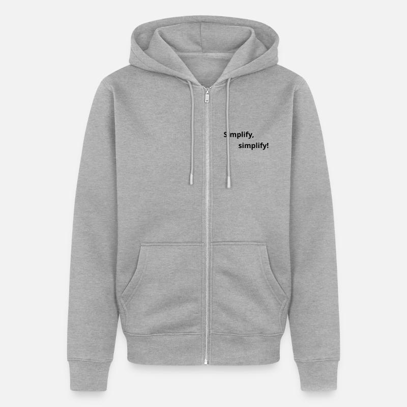 Simplify, simplify! - Unisex Premium Bio Zip Hoodie - Grau meliert