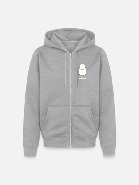 POMMER - Unisex Premium Bio Zip Hoodie - Grau meliert
