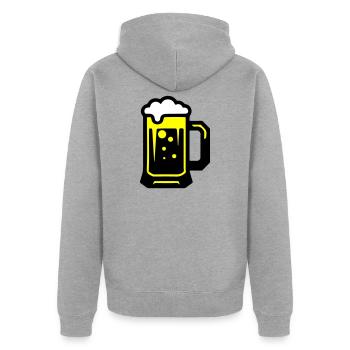 Beer beer glass icon - Unisex Premium Organic Zip Hoodie - heather grey - Back - Nico (187cm)
