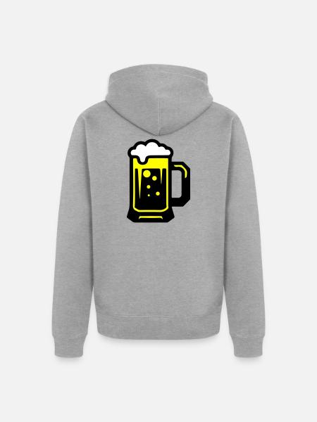 Bier Bierglas Symbol - Unisex Premium Bio Zip Hoodie - Grau meliert