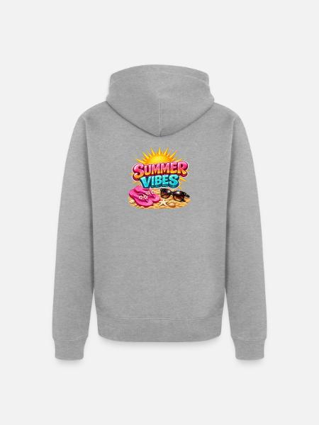 Sommerstimmung: Sommer-Sonnenschein-Atmosphäre - Unisex Premium Bio Zip Hoodie - Grau meliert