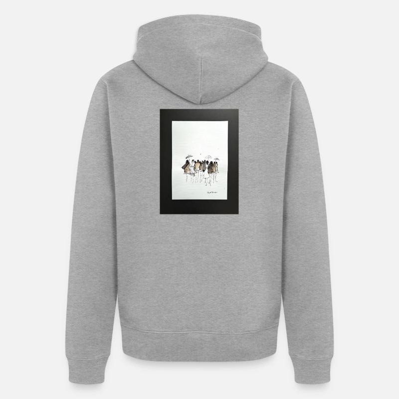 La mode, les gens abstraits. Aquarelle à l’encre - Veste à capuche bio Premium Unisexe - gris chiné