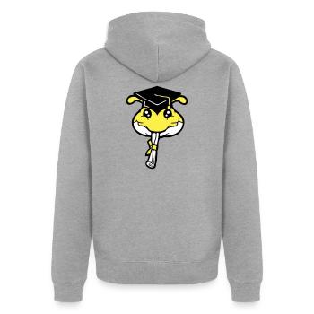 Caterpillar High School Graduation Passed College Worm - Unisex Premium Organic Zip Hoodie - heather grey - Back - Nico (187cm)