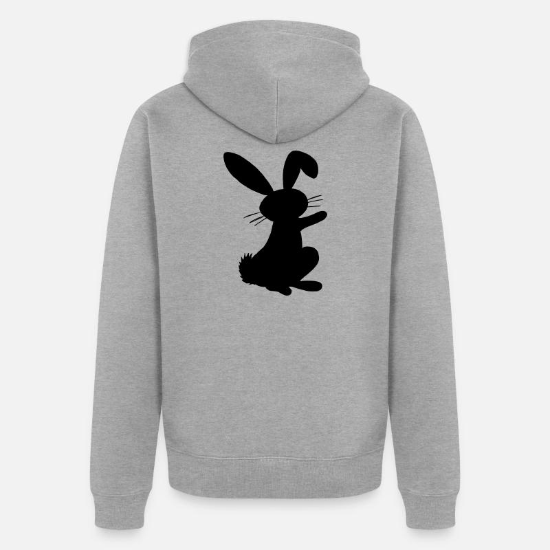 Konijn Lapin Rabbit Hase Conejo - Veste à capuche bio Premium Unisexe - gris chiné