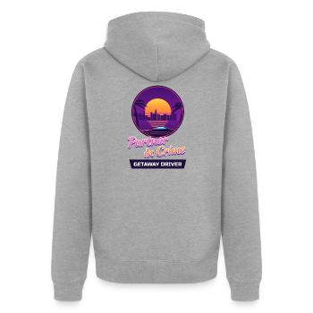 Getaway Driver Partner - Unisex Premium Bio Zip Hoodie - Grau meliert - Hinten - Nico (187cm)