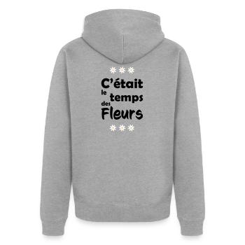 It was flower time - Unisex Premium Organic Zip Hoodie - heather grey - Back - Nico (187cm)