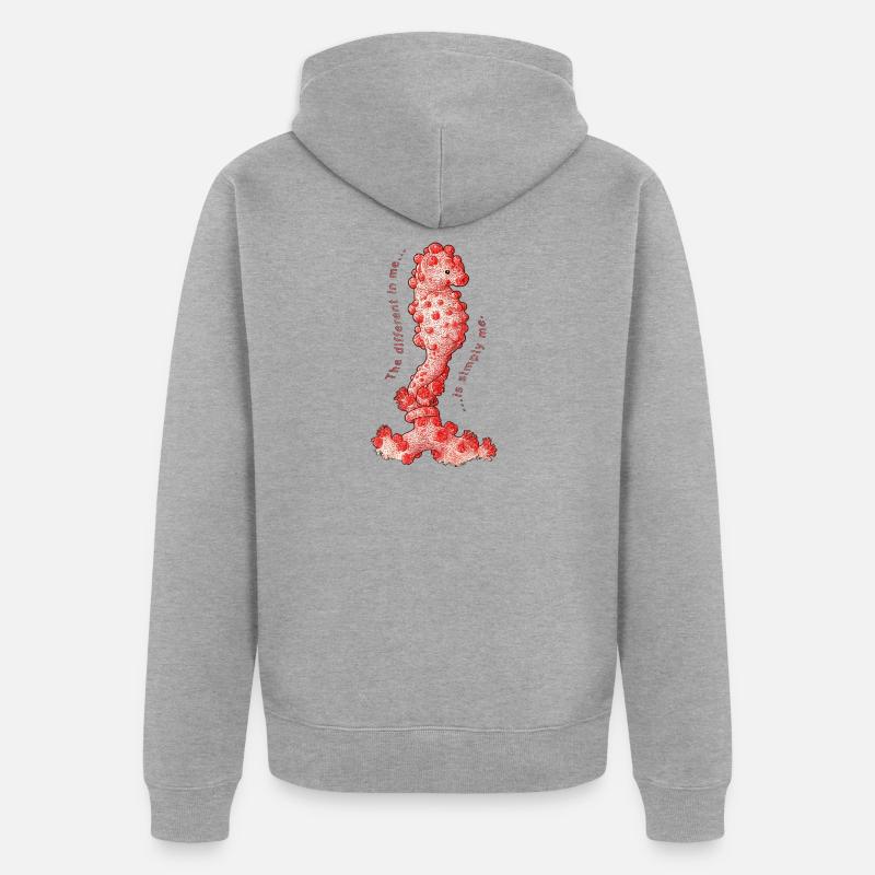 Hippocampe pygmée - Beauté exotique - Veste à capuche bio Premium Unisexe - gris chiné