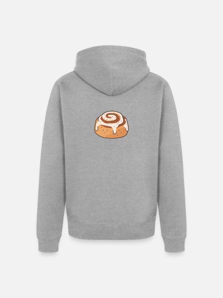 Cinnamon Roll - Unisex Premium Bio Zip Hoodie - Grau meliert
