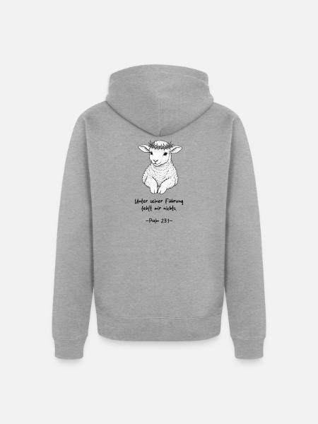 Lamm Gottes – Glaube - Unisex Premium Bio Zip Hoodie - Grau meliert
