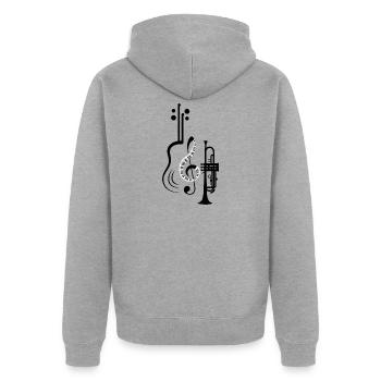 Musiknoten Musik Musiker Notenschlüssel Noten - Unisex Premium Bio Zip Hoodie - Grau meliert - Hinten - Nico (187cm)