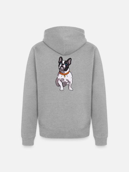 French Bulldog Lover - Unisex Premium Bio Zip Hoodie - Grau meliert
