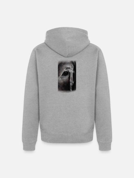 Spiegel der Seele - Unisex Premium Bio Zip Hoodie - Grau meliert