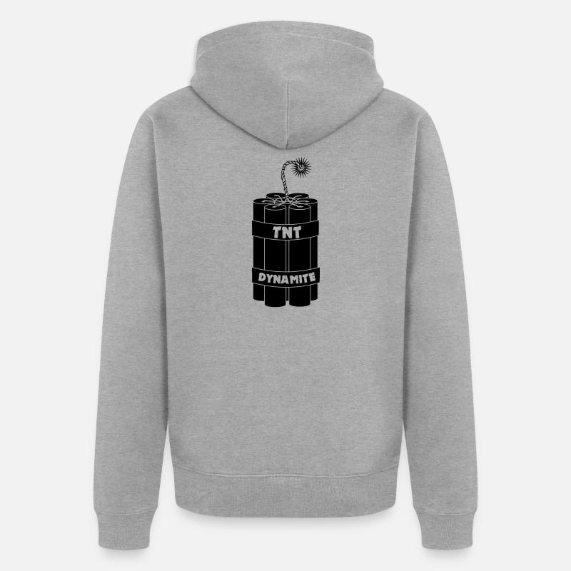 Sept bâtons de dynamite brûlants - Veste à capuche bio Premium Unisexe - gris chiné