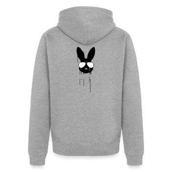 Lunettes de soleil Mauvais Lapin - Veste à capuche bio Premium Unisexe - gris chiné - Dos - Nico (187cm)