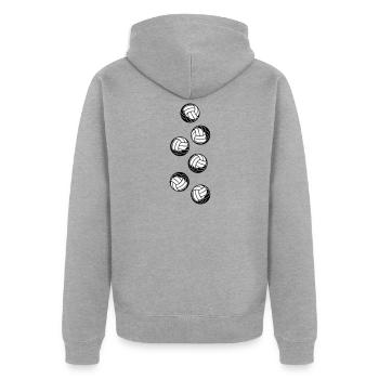 Volley-ball - Veste à capuche bio Premium Unisexe - gris chiné - Dos - Nico (187cm)