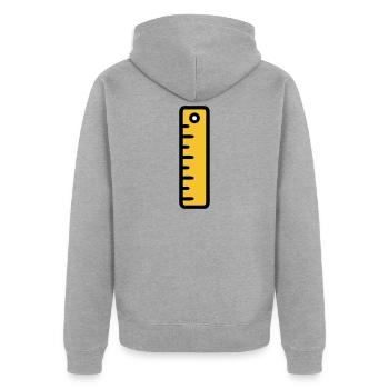 Scale Ruler Tool Office - Unisex Premium Organic Zip Hoodie - heather grey - Back - Nico (187cm)