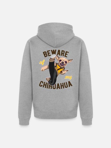 Bissiger Hund - Unisex Premium Bio Zip Hoodie - Grau meliert