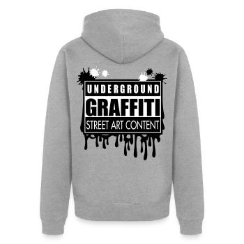 Underground graffitis flex - Veste à capuche bio Premium Unisexe - gris chiné - Dos - Nico (187cm)