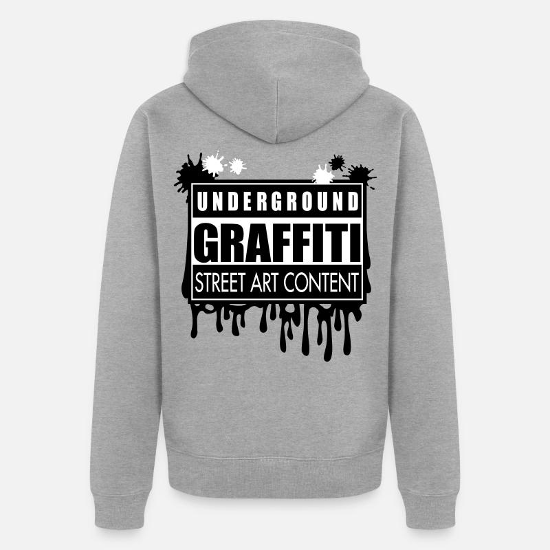 Underground graffitis flex - Veste à capuche bio Premium Unisexe - gris chiné