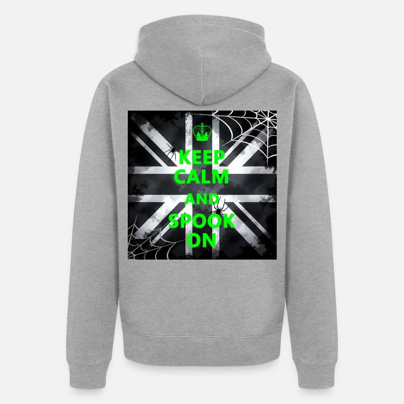 Keep Calm Spook Green - Veste à capuche bio Premium Unisexe - gris chiné
