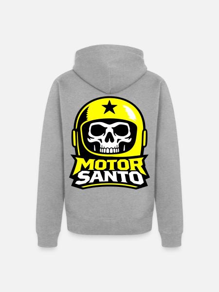 Motor Santo Skull Logo - Unisex Premium Organic Zip Hoodie - heather grey