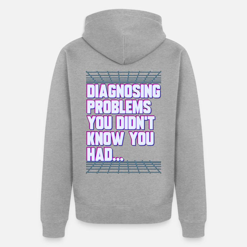 Nurse Practitioner Diagnosing Problems Nursing - Unisex Premium Bio Zip Hoodie - Grau meliert