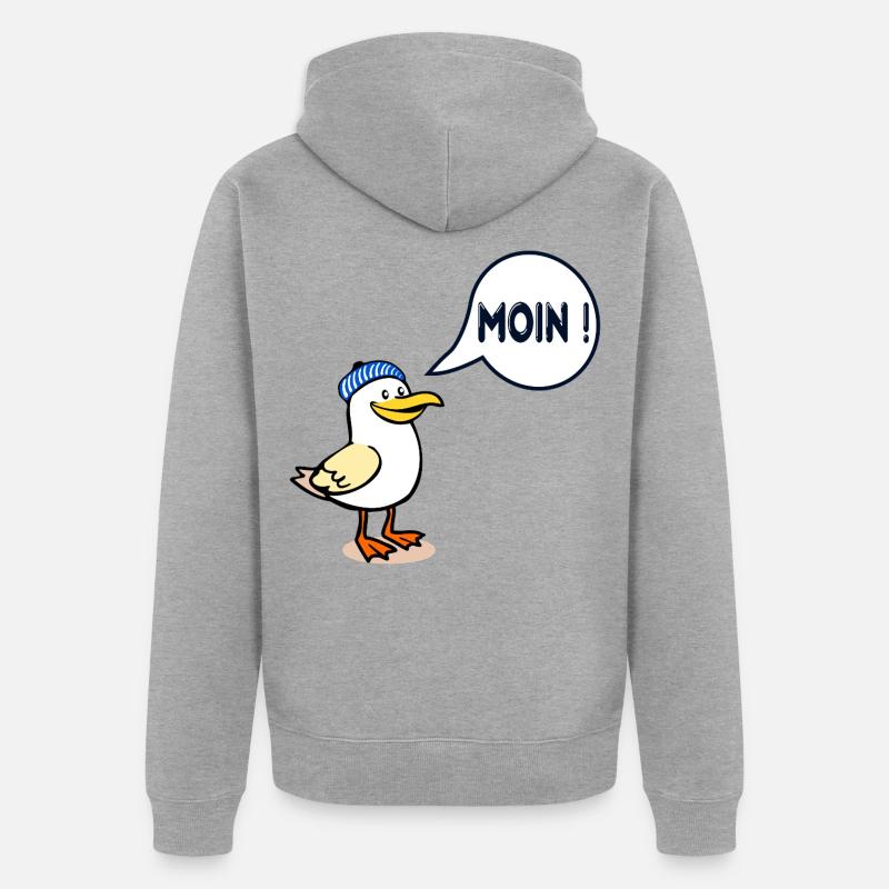 Mouette de Hambourg Moin de Hambourg - Veste à capuche bio Premium Unisexe - gris chiné