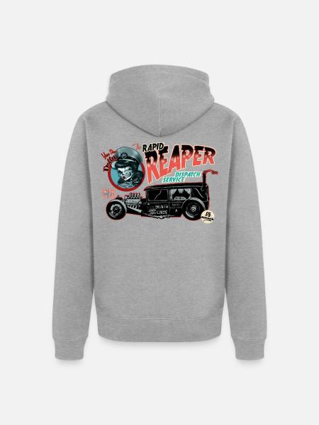 Alchemy England Abholservice Vom Leichenwagen - Unisex Premium Bio Zip Hoodie - Grau meliert