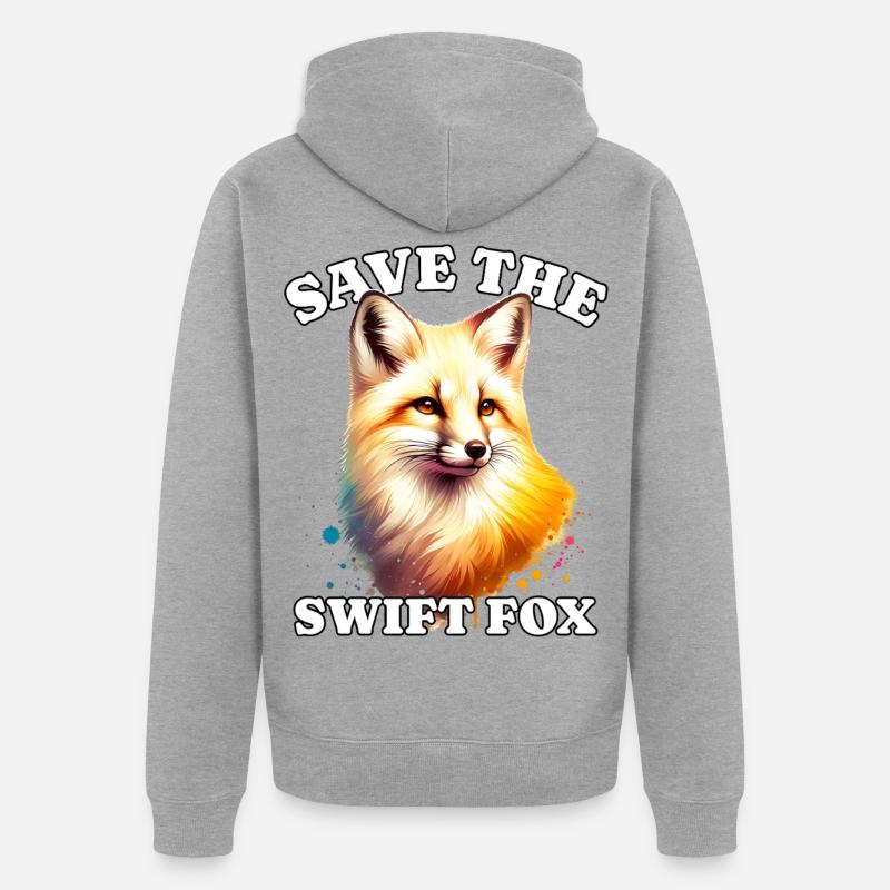 Les Swiftfuchs sauvent Swift Fox - Veste à capuche bio Premium Unisexe - gris chiné