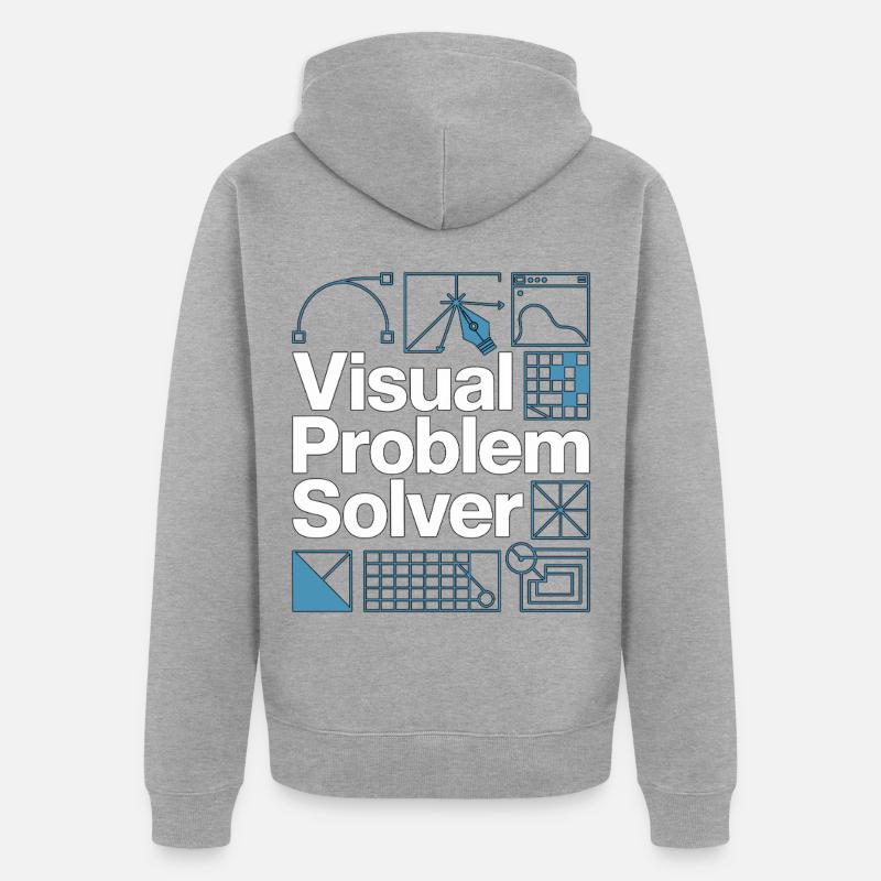 Graphiste Problème visuel Designer créatif - Veste à capuche bio Premium Unisexe - gris chiné