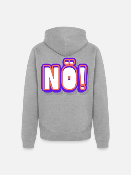 NO! Neon Pop Schriftkunst - Unisex Premium Bio Zip Hoodie - Grau meliert