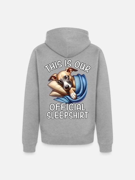 Lustiges Windhund Schlafshirt - Unisex Premium Bio Zip Hoodie - Grau meliert