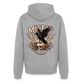 Außenseiter - Unisex Premium Bio Zip Hoodie - Grau meliert - Hinten - Nico (187cm)