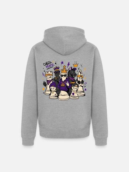 Regal Street Schachmannschaft - Unisex Premium Bio Zip Hoodie - Grau meliert