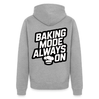Backmodus immer an lustiger Back Spruch - Unisex Premium Bio Zip Hoodie - Grau meliert - Hinten - Nico (187cm)