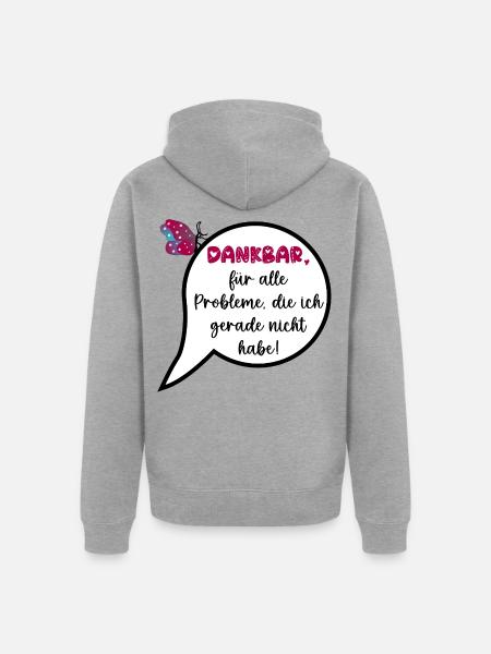 Wertschätzung, Keine Probleme - Unisex Premium Bio Zip Hoodie - Grau meliert