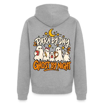 Ghost by Night Parade - Unisex Premium Bio Zip Hoodie - Grau meliert - Hinten - Nico (187cm)