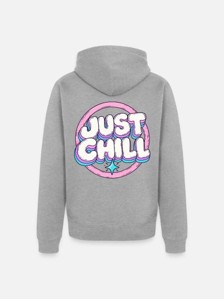 Just Chill Pastell Circle - Unisex Premium Bio Zip Hoodie - Grau meliert